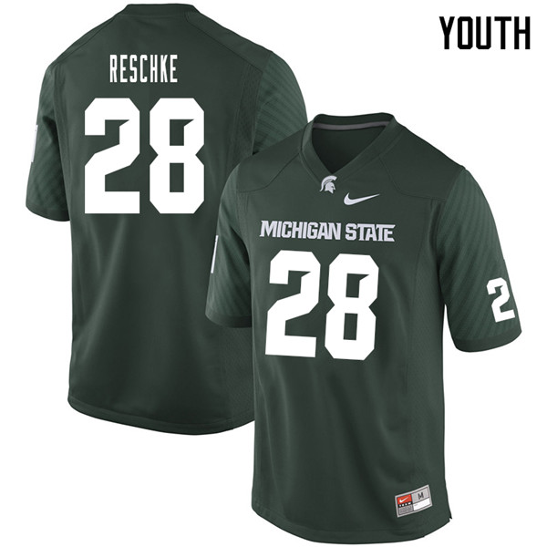 Youth #28 Jon Reschke Michigan State Spartans College Football Jerseys Sale-Green